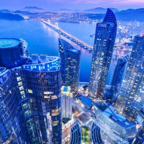 twilight skyline of Busan, South Korea