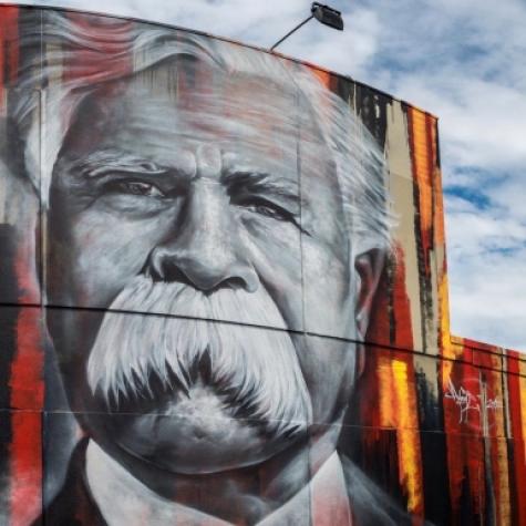 mural in Australia depicting Aboriginal leader Cooper Nicholls