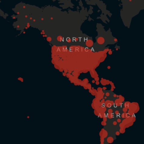Johns Hopkins University COVID-19 tracker screenshot
